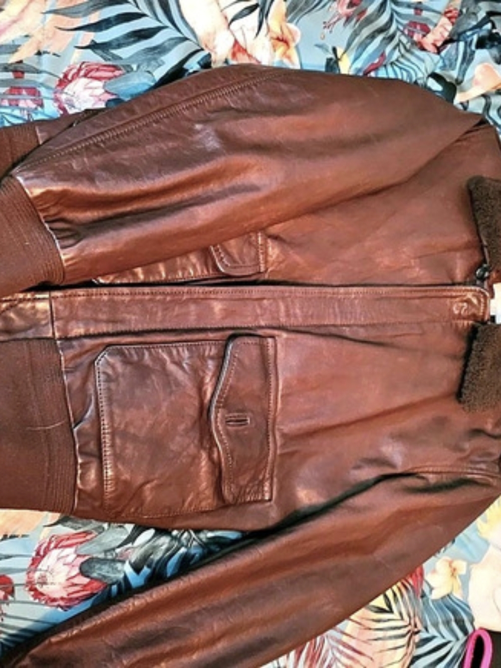 Brooks Brothers Brown Leather Jacket Size Small